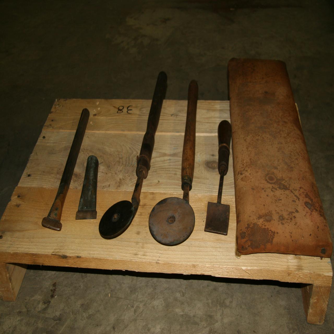 Lot 38 7 Antique book binding tools WireBids