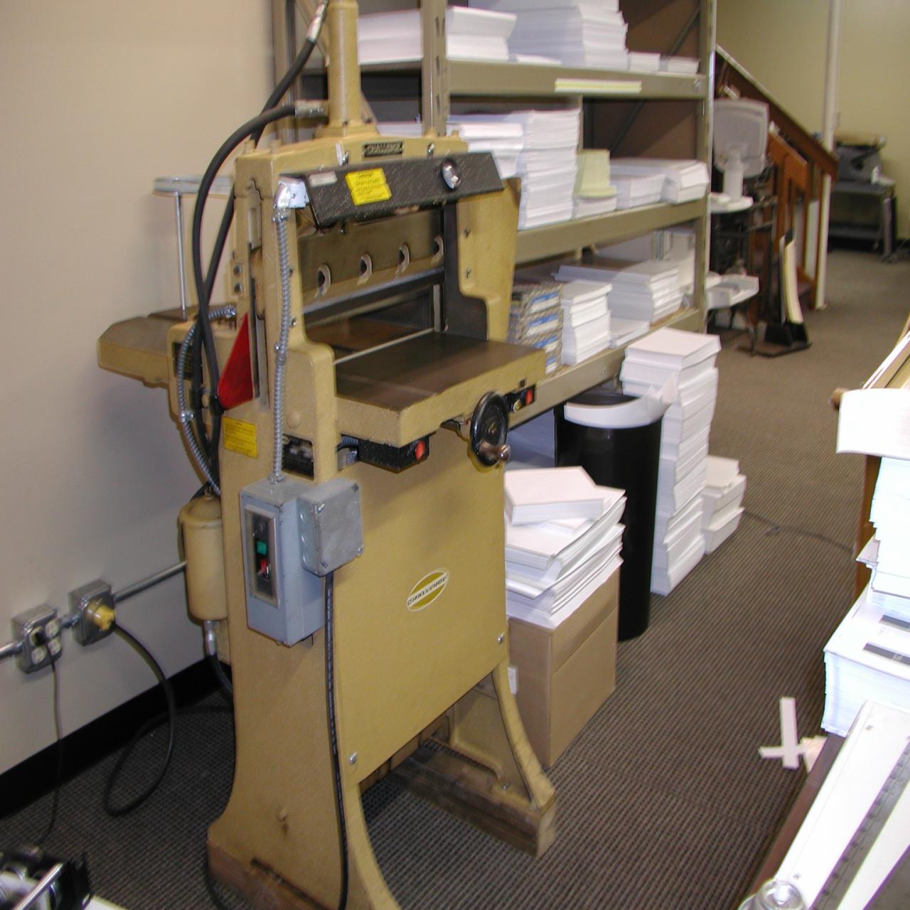 Lot 10 Challenge 19" Hydraulic Power Paper Cutter 193 HB + DEMO VIDEO WireBids