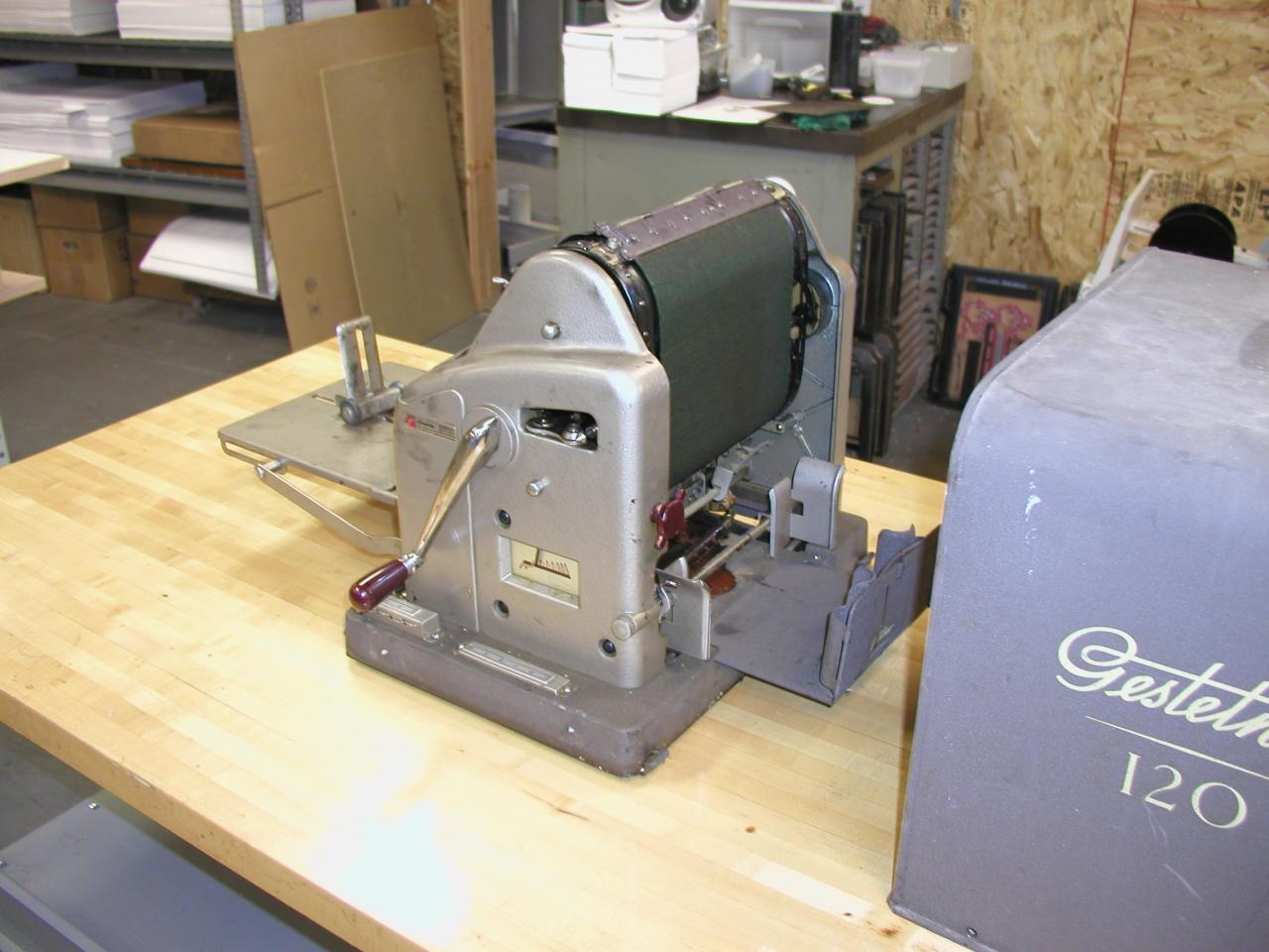 Lot 56 Gestetener Antique Model 120 Tabletop Printing Press with Case