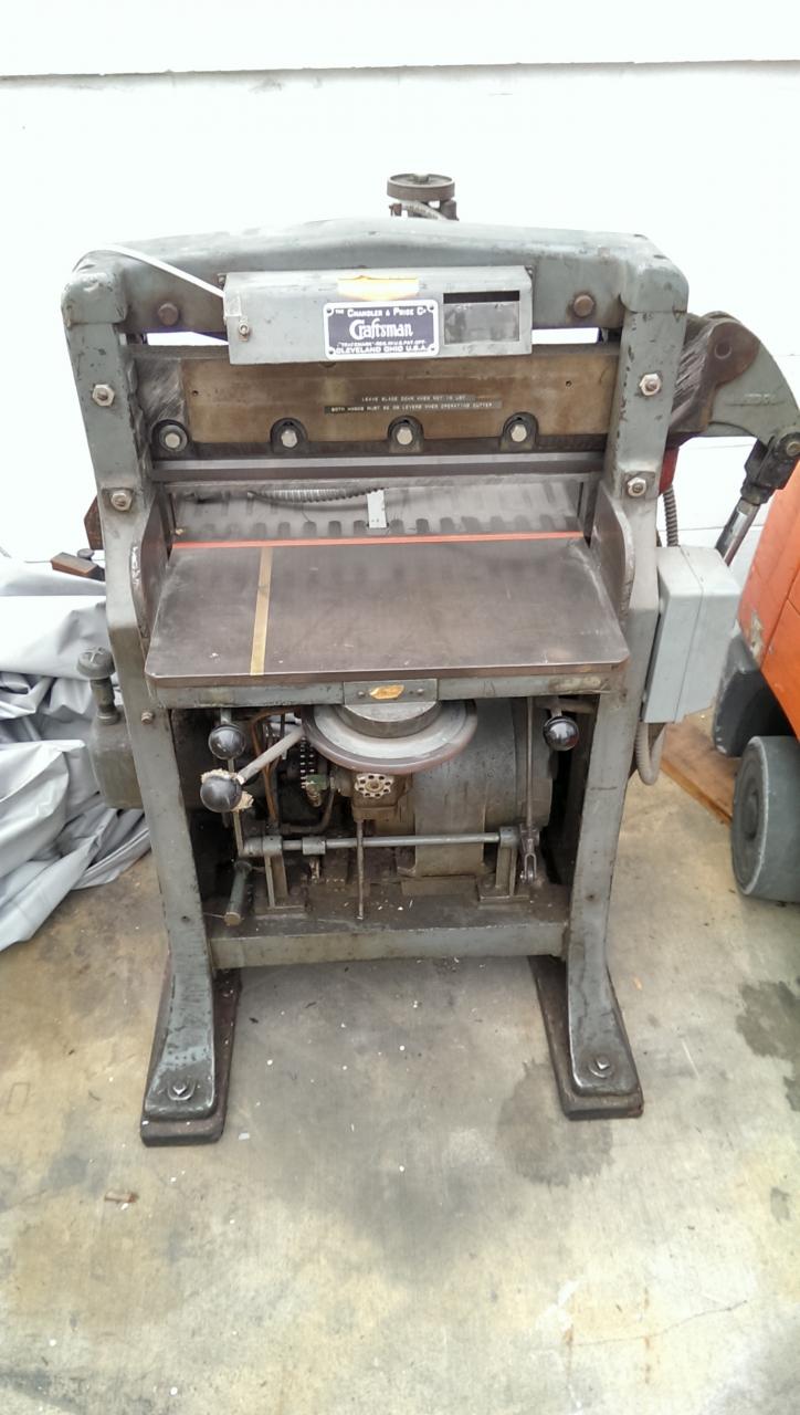 Lot 74 Craftsman Chandler & Price Antique Paper Cutter WireBids