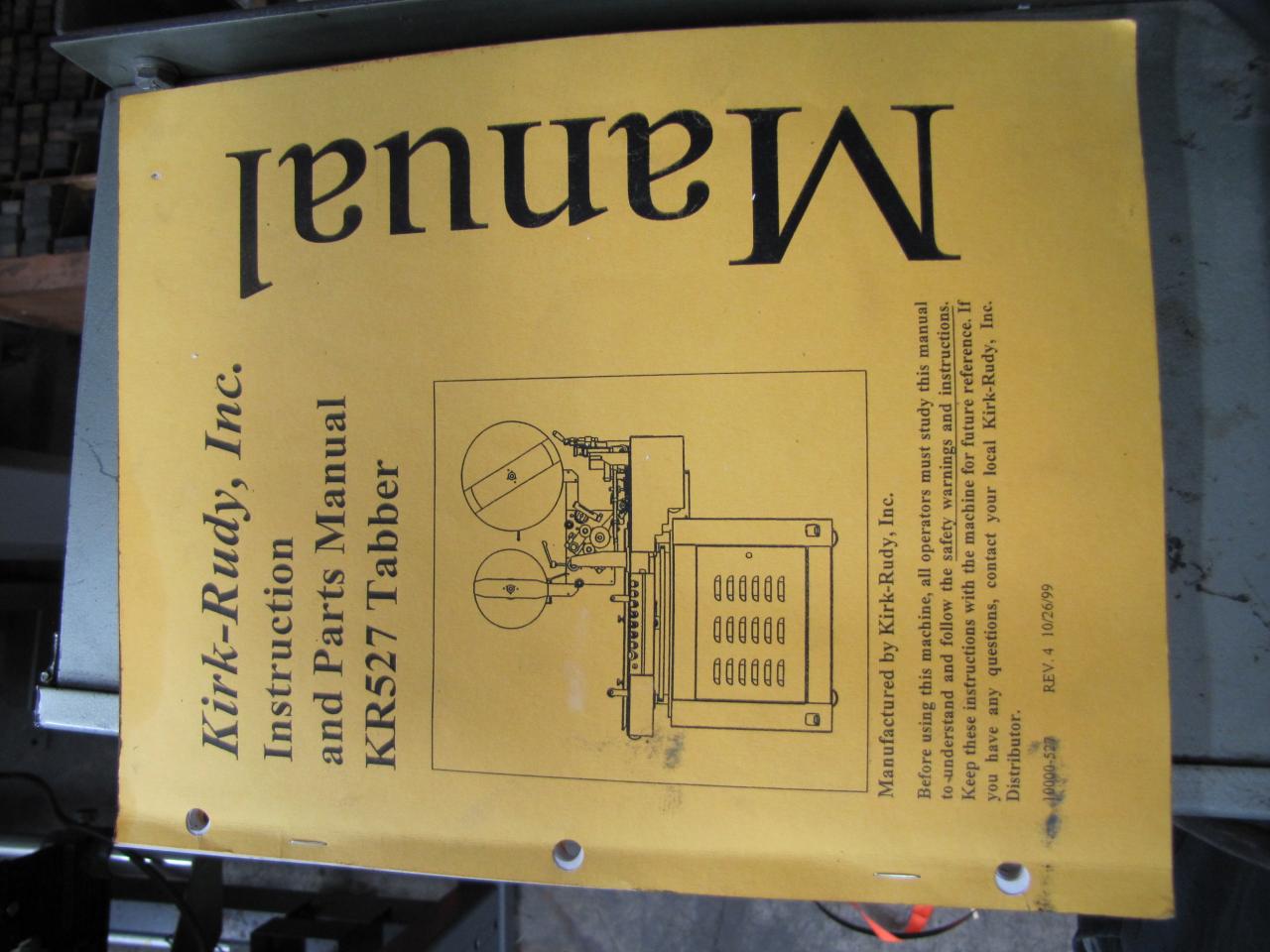 Kirk Rudy 527 Tabber Manual Woodworkers