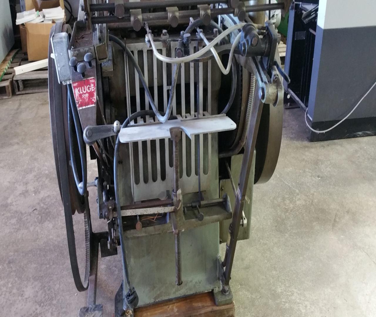 Lot 21 Kluge Press 10x15 Double Flywheel Die cutter WireBids