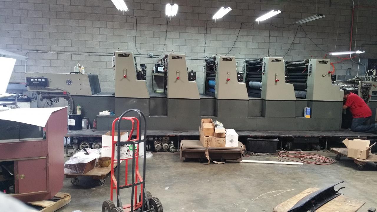 Lot 13 Miller TP38 Five Color Perfector Printing Press WireBids