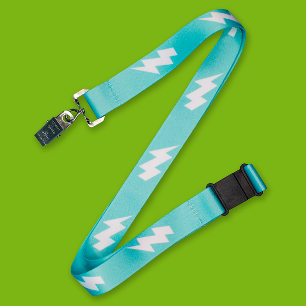 Polyester Lanyards With Bulldog Clip & Breakaway Neck Buckle