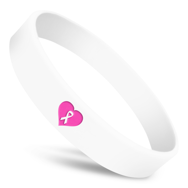 Pink Heart & Ribbon Wristband Wristband Bros Marketplace