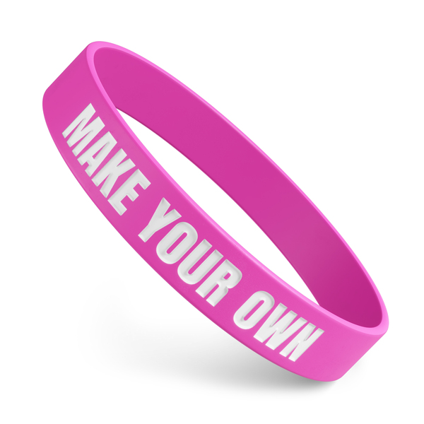 classic silicone wristband with Make Your Own debossed and ink filled in the text