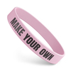 classic silicone wristband with Make Your Own debossed and ink filled in the text