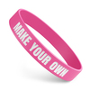 classic silicone wristband with Make Your Own debossed and ink filled in the text