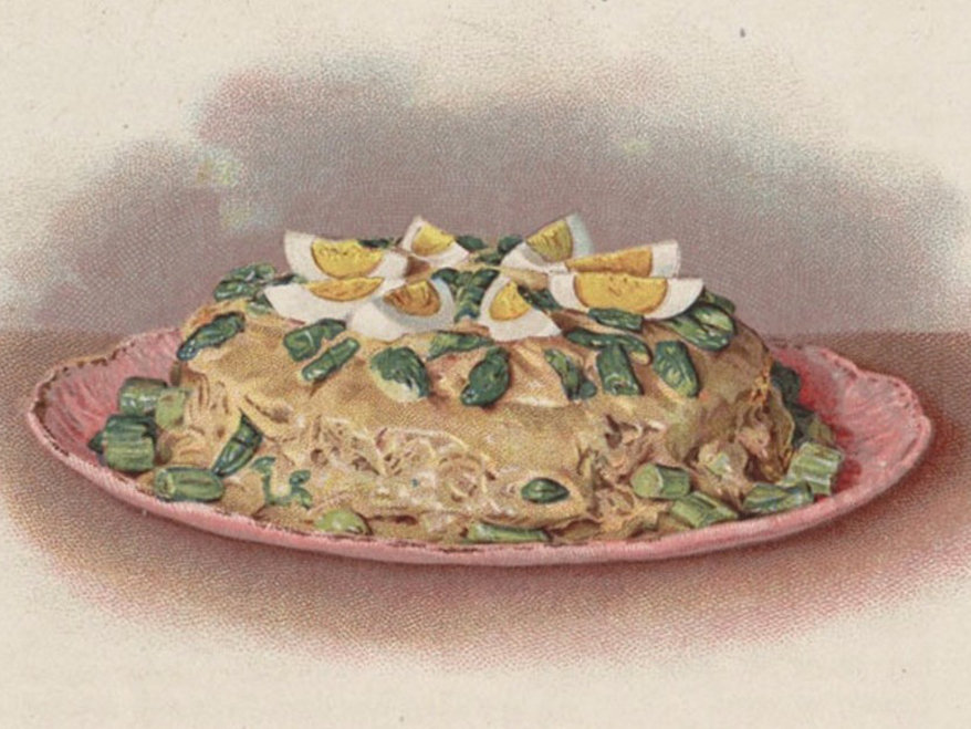 "Asparagus Shortcake," a leftover creation from The Cook's Book published in 1908. (Special Collections/Michigan State University Libraries) "Asparagus Shortcake," a leftover creation from The Cook's Book published in 1908. (Special Collections/Michigan State University Libraries)