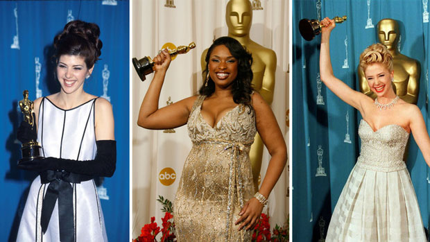 As legend has it, women's film careers are 'cursed' by winning the best supporting actress Academy Award. From left - winners Marisa Tomei in 1993, Jennifer Hudson in 2007 and Mira Sorvino in 1996. (Barry King/Liaison/Getty Images; Dan MacMedan/WireImage/Getty Images; Jeff Haynes/AFP/Getty Images)