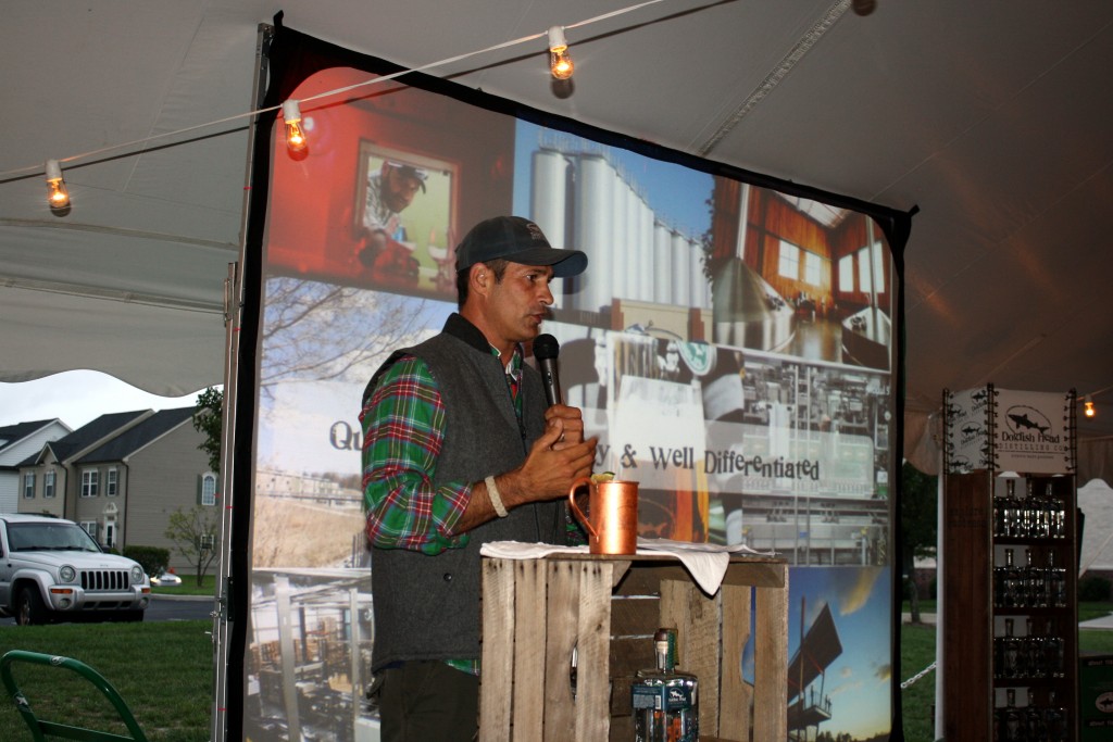 Sam Calagione announcing his new line of distilled spirits.