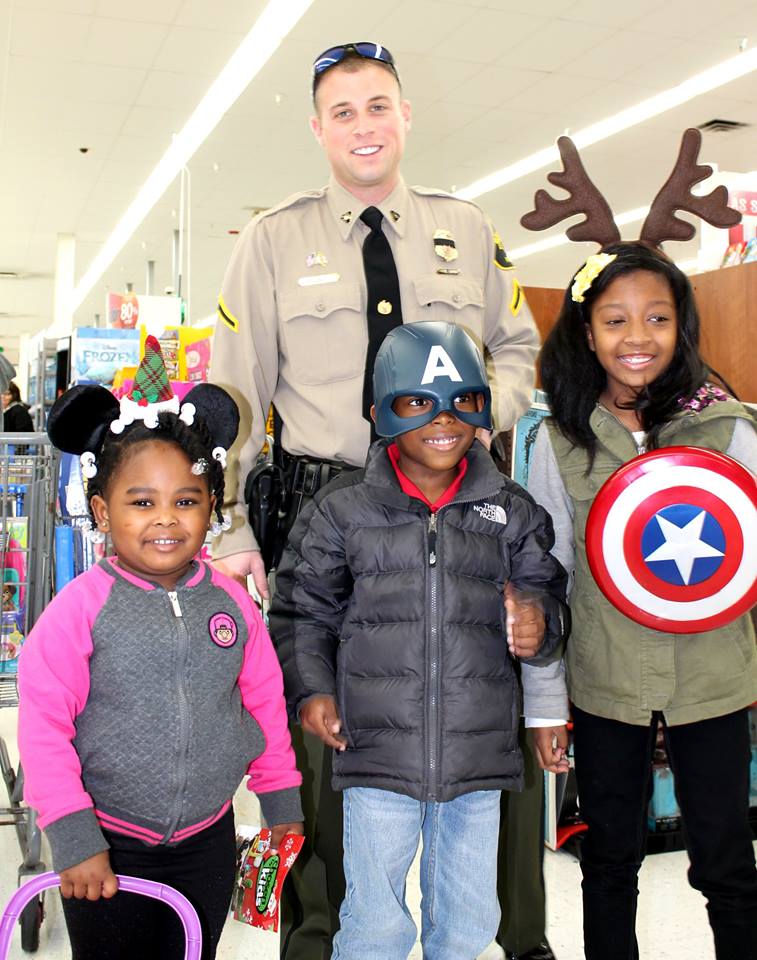 Officer Wilson and his shopping buddies (Courtesy: Maryland Natural Resources Police)
