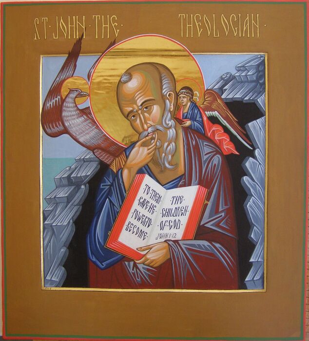 St John The Theologian - egg tempera and gold leaf on gessoed panel