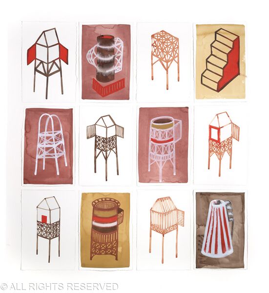 Tender Machines, Treehouse Watercolour on paper