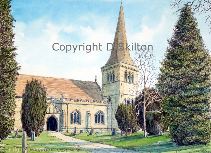 Stoke Prior Church Worcestershire greeting card or bespoke notelet