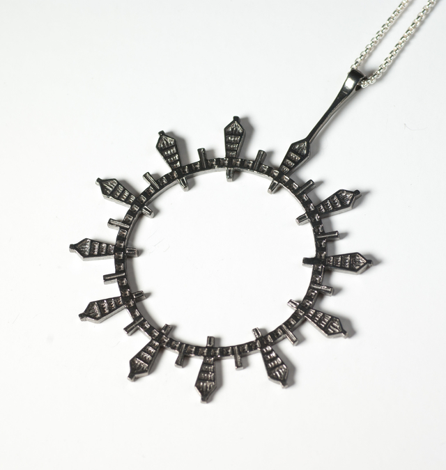 Black Rhodium pendant Silver, Black rhodium