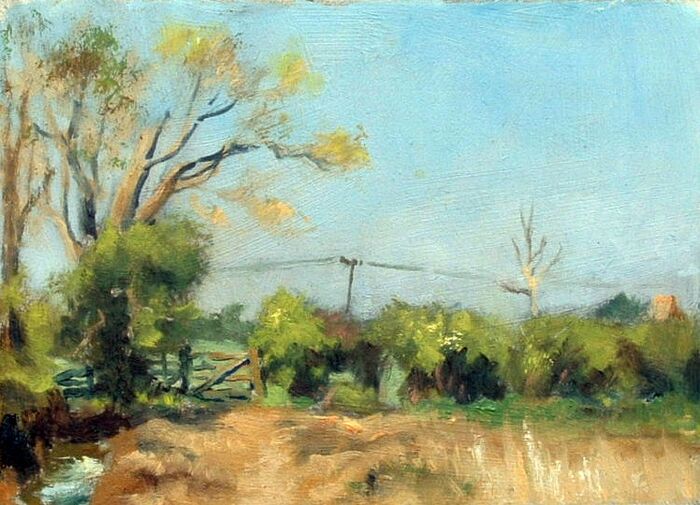 Sultry weather, Cold Higham Oil on Board 6" x 8"