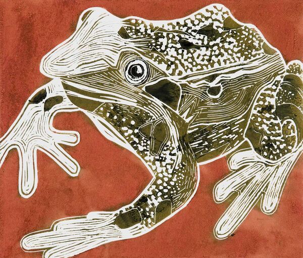 Frog - linocut