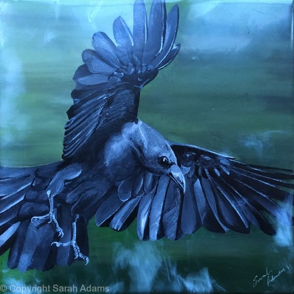 Dark Words Hand painted acrylic with pigmented resin