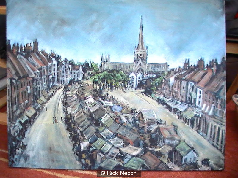 Great Yarmouth Market acrylic/oli on canvas