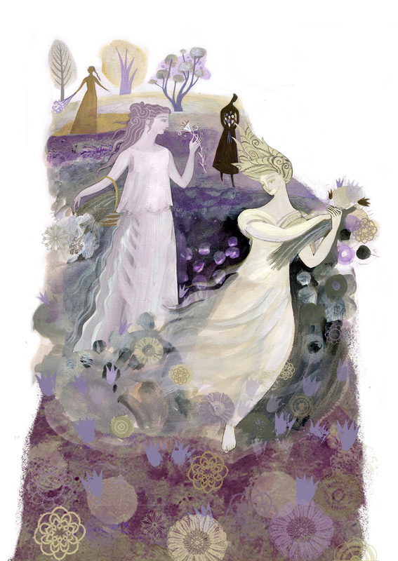 Nymphs gathering Flowers Giclee (Digital Print)