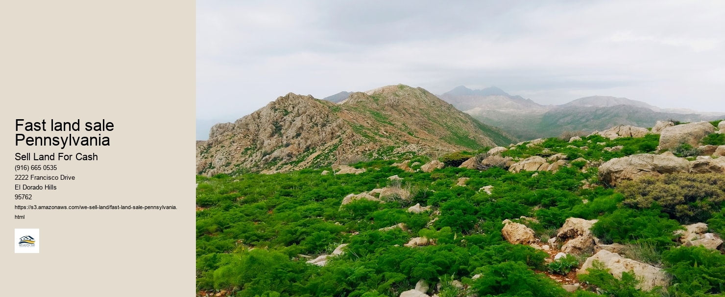 Fast land sale Pennsylvania