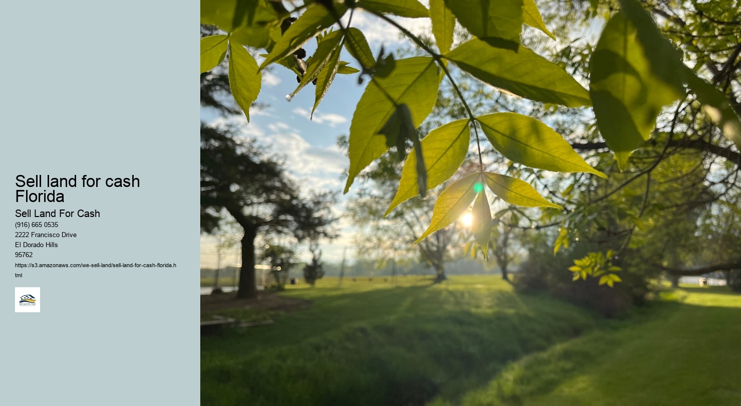 Sell land for cash Florida