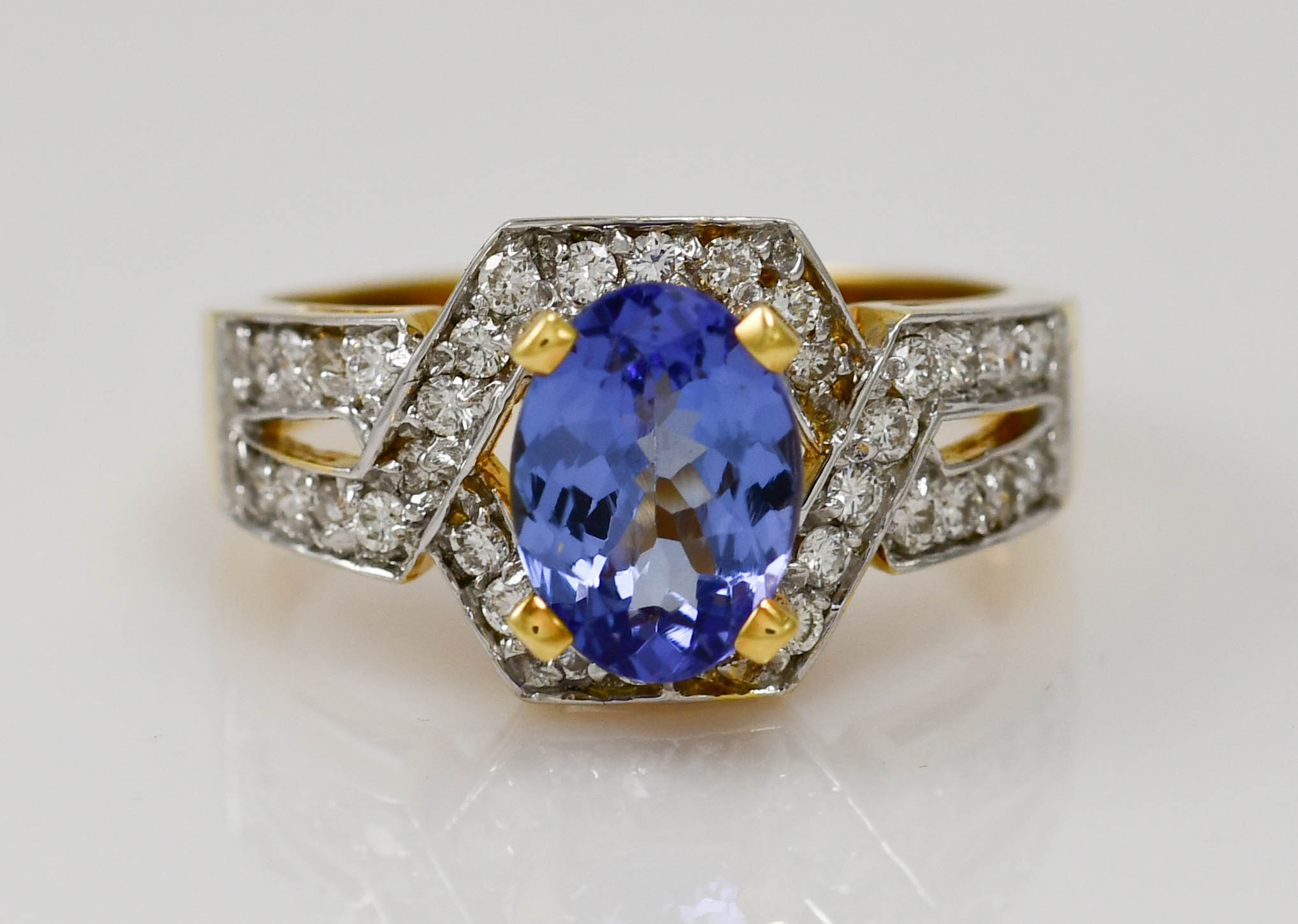tanzanite and gold ring
