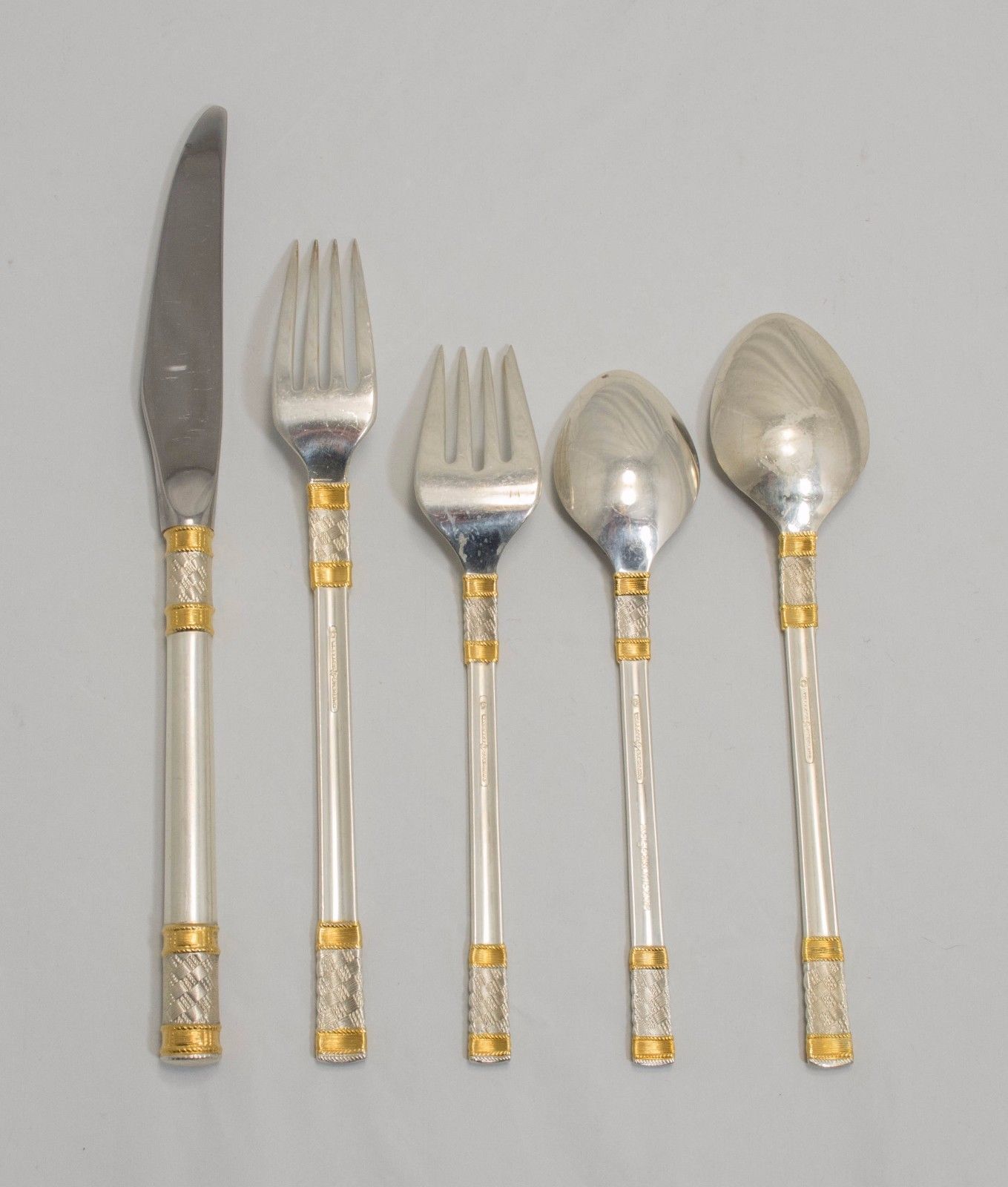 Aegean Weave Gold by Wallace Sterling Silver Flatware set for 12, 60pc No Mono eBay