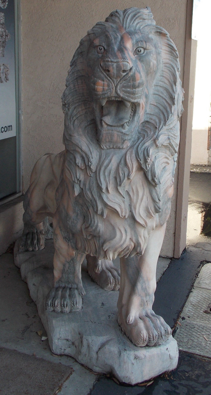 Pair of Marble Hand Carved Lion Statues Genuine Chinese Pink and Grey Marble eBay