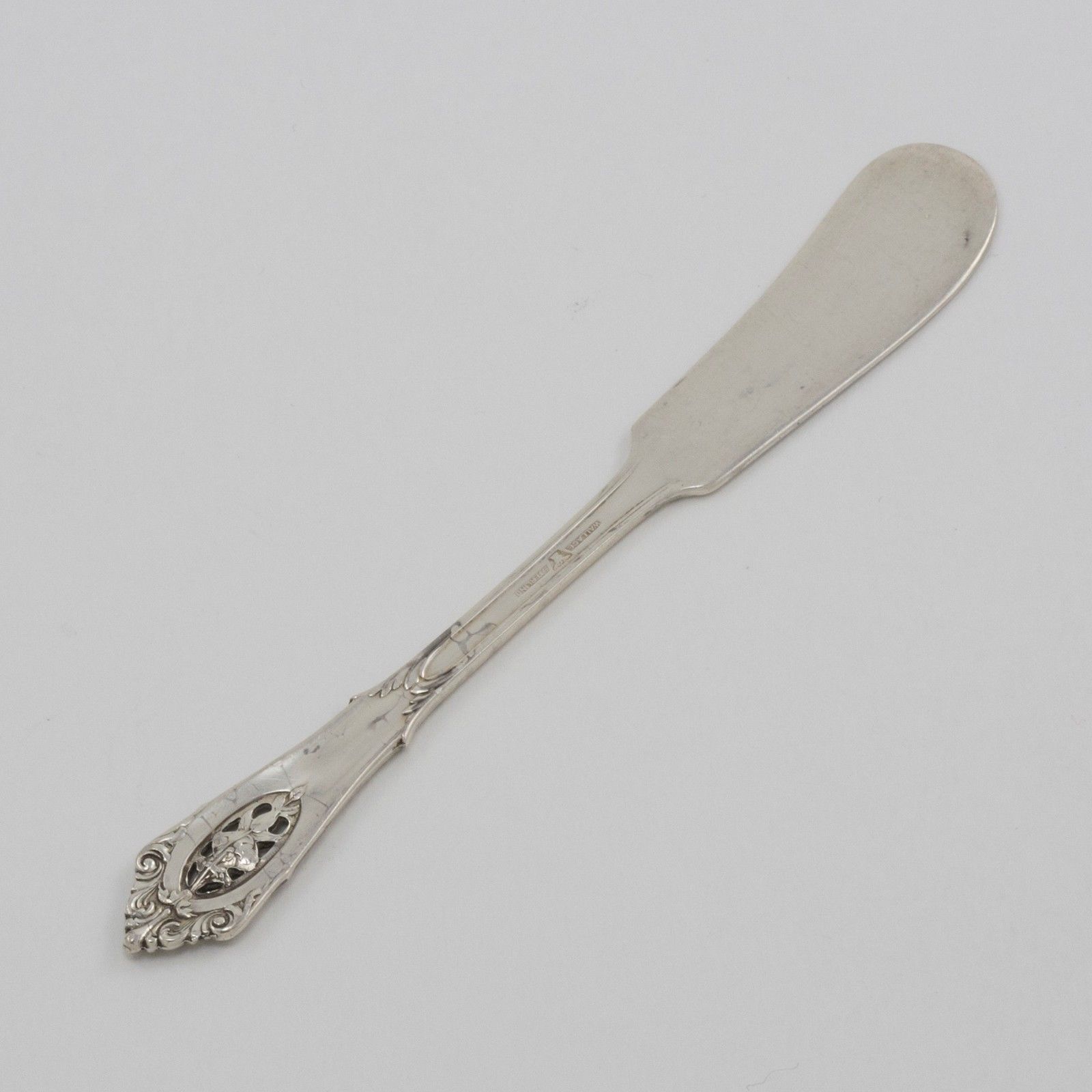 Rose Point by Wallace Sterling Silver Butter Spreader Flat Handle 5 1/2