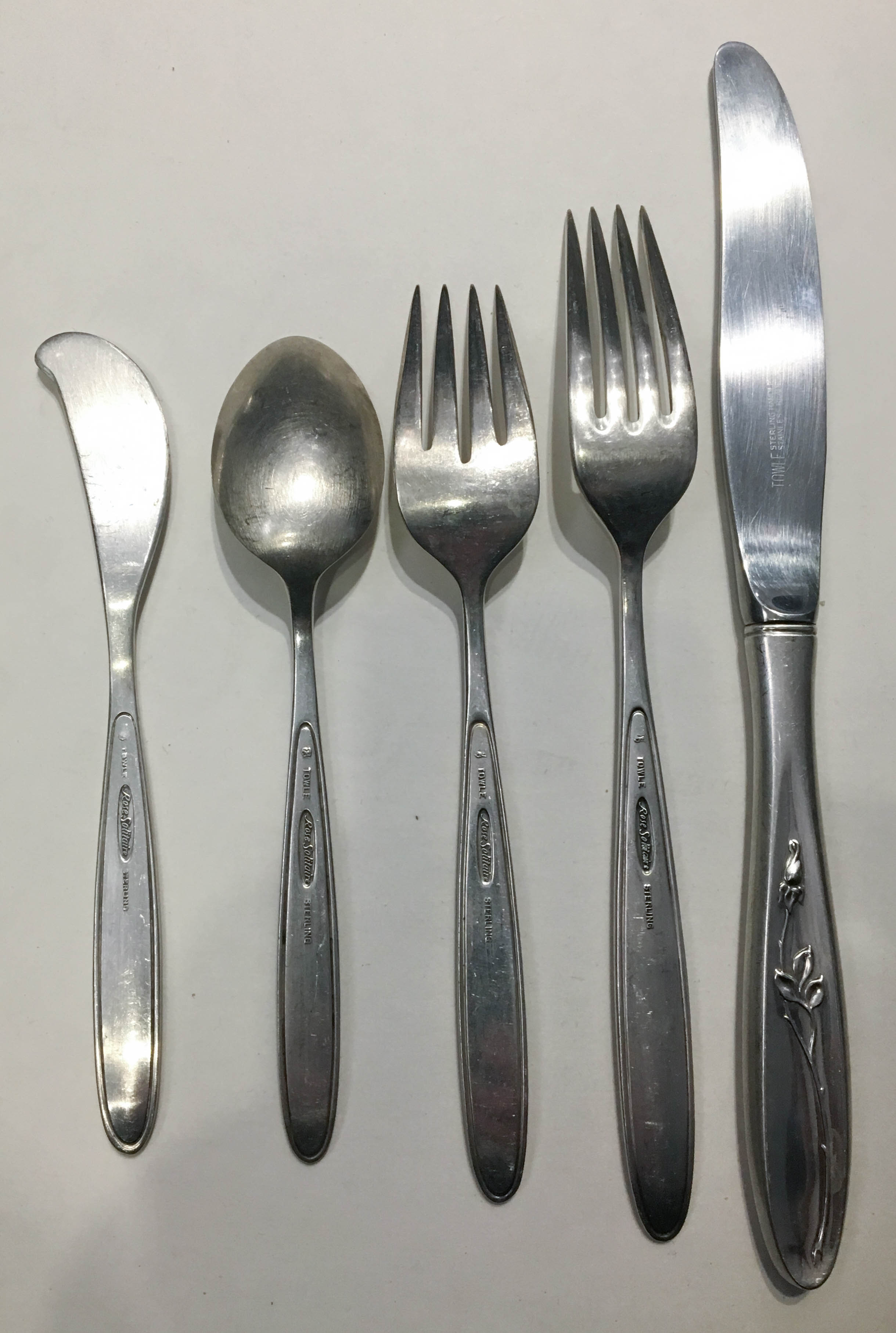 Rose Solitaire by Towle Sterling Silver 60pc Regular Flatware Set for 12 NoMon eBay