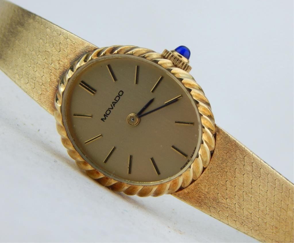 Vintage Movado 14k Yellow Gold Women's Wristwatch Tangible Investments