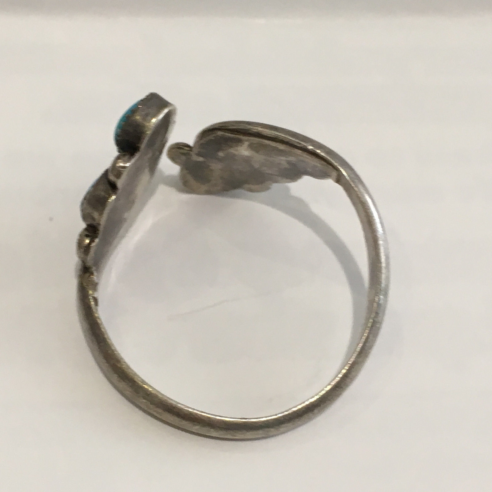 Vintage Sterling Silver Turquoise Ring Sizable Size 10