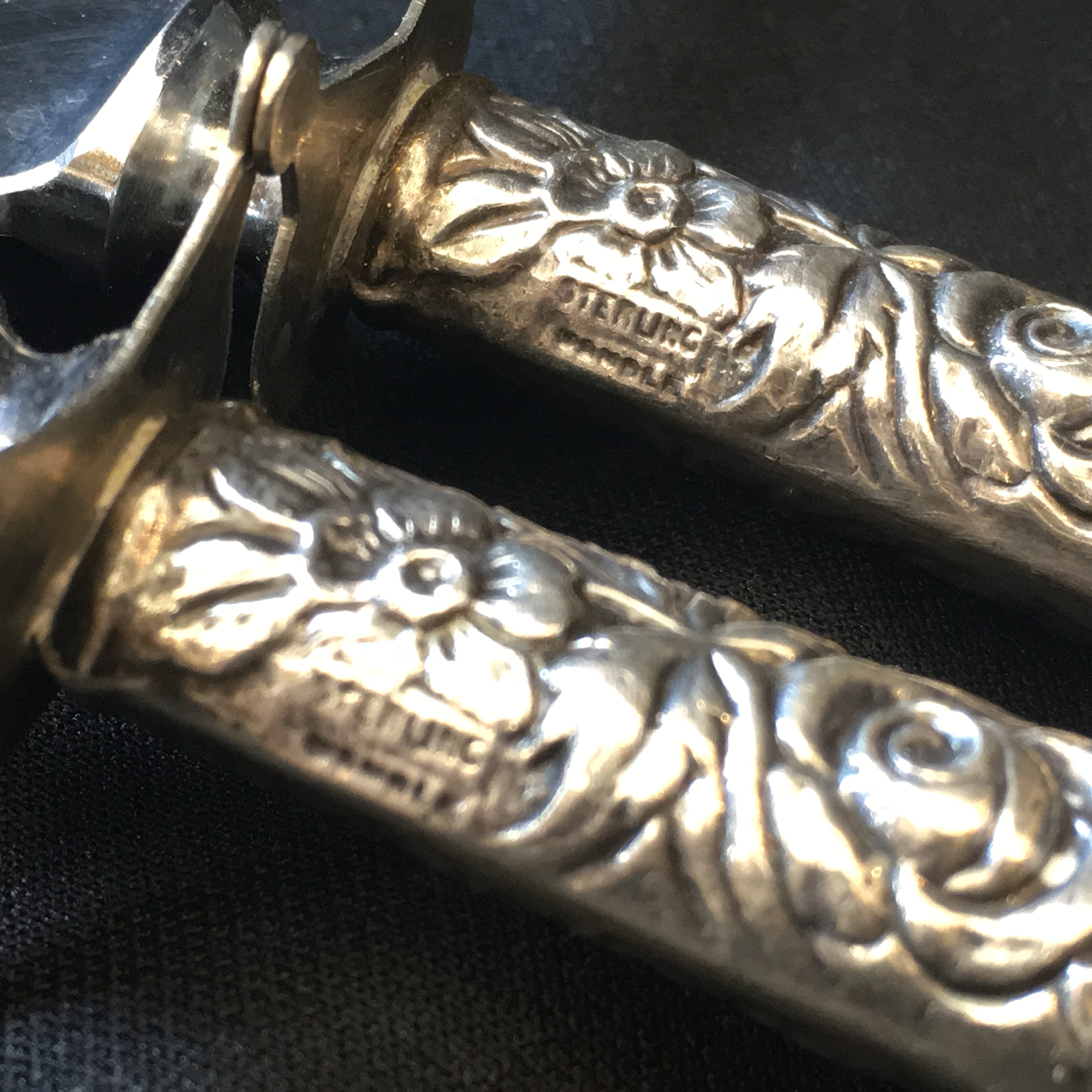 Antique Sterling Silver Carving Set Floral Pattern STAMPED 10.5" eBay