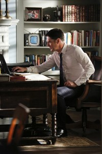 "A Place at the Table" -- When a Maryland family is found murdered at their dining room table, the team tracks down other family members and friends to uncover secrets that may have led to it. Also, Hotch must try to make peace with his father-in-law, Roy, after discovering he's been diagnosed with Alzheimer's, on CRIMINAL MINDS, Wednesday, April 15 (9:00-10:00 PM, ET/PT) on the CBS Television Network. Emmy Award and Golden Globe Award winner Edward Asner guest stars as Hotch's father-in-law, Roy Brooks. Pictured: Thomas Gibson as Aaron Hotchner. Photo: Robert Voets/CBS é2015 CBS Broadcasting, Inc. All Rights Reserved
