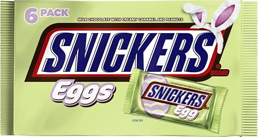 Mars Chocolate Candies Easter Basket Gifts - Snickers Eggs 6-Pack, 6.6 Ounce - Single