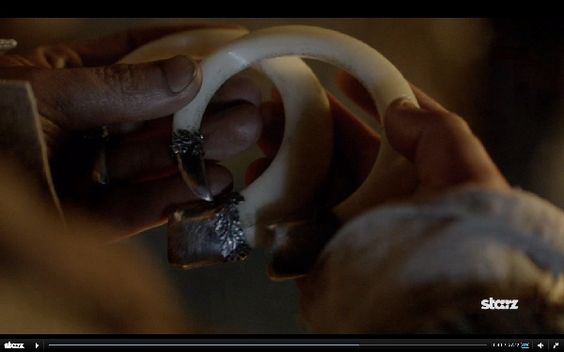 The bracelets that, as it turns out, Murtagh had given Ellen Mackenzie, Jamie’s mother, as a wedding present. He had killed a boar by himself with a dagger, trying to prove himself as a man worthy of her ...but she had another suitor.