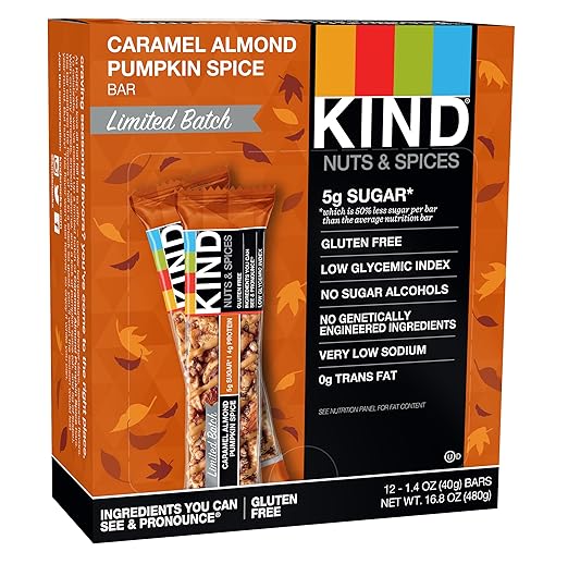 KIND Bar, Caramel Almond Pumpkin Spice, 12 Count