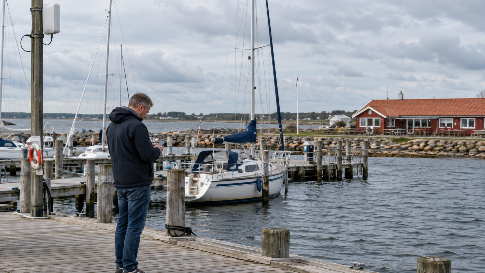 Lystbådehavn med Wi-Fi-dækning ud på broerne