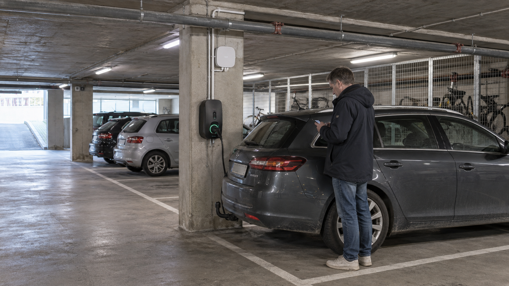 P-kælder med ladestander og dækning til Wi-Fi calling