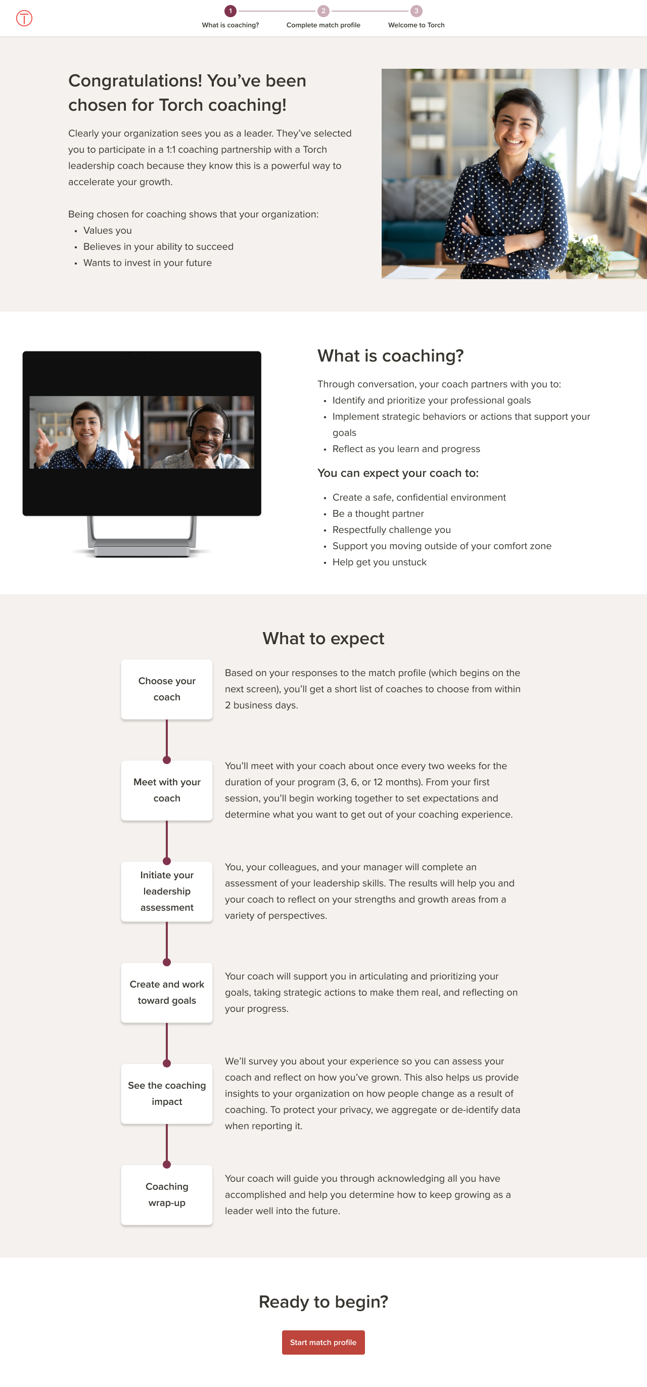 New What is Torch Coaching welcome page