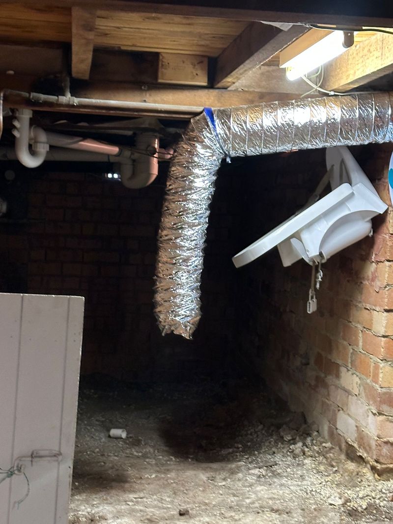 Subfloor ventilation fan and vent install