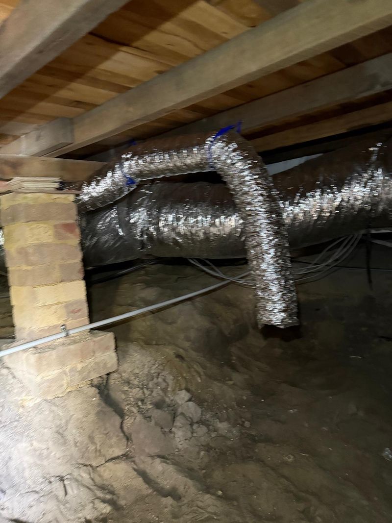 Underfloor ventilation install across brick piers