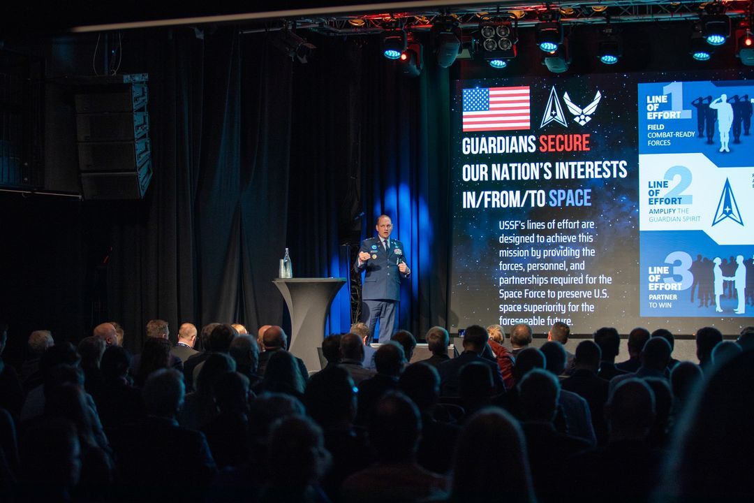 Maj. Gen. (ret.) John Olson, US Space Force, at Spaceport Norway 2023 in Oslo