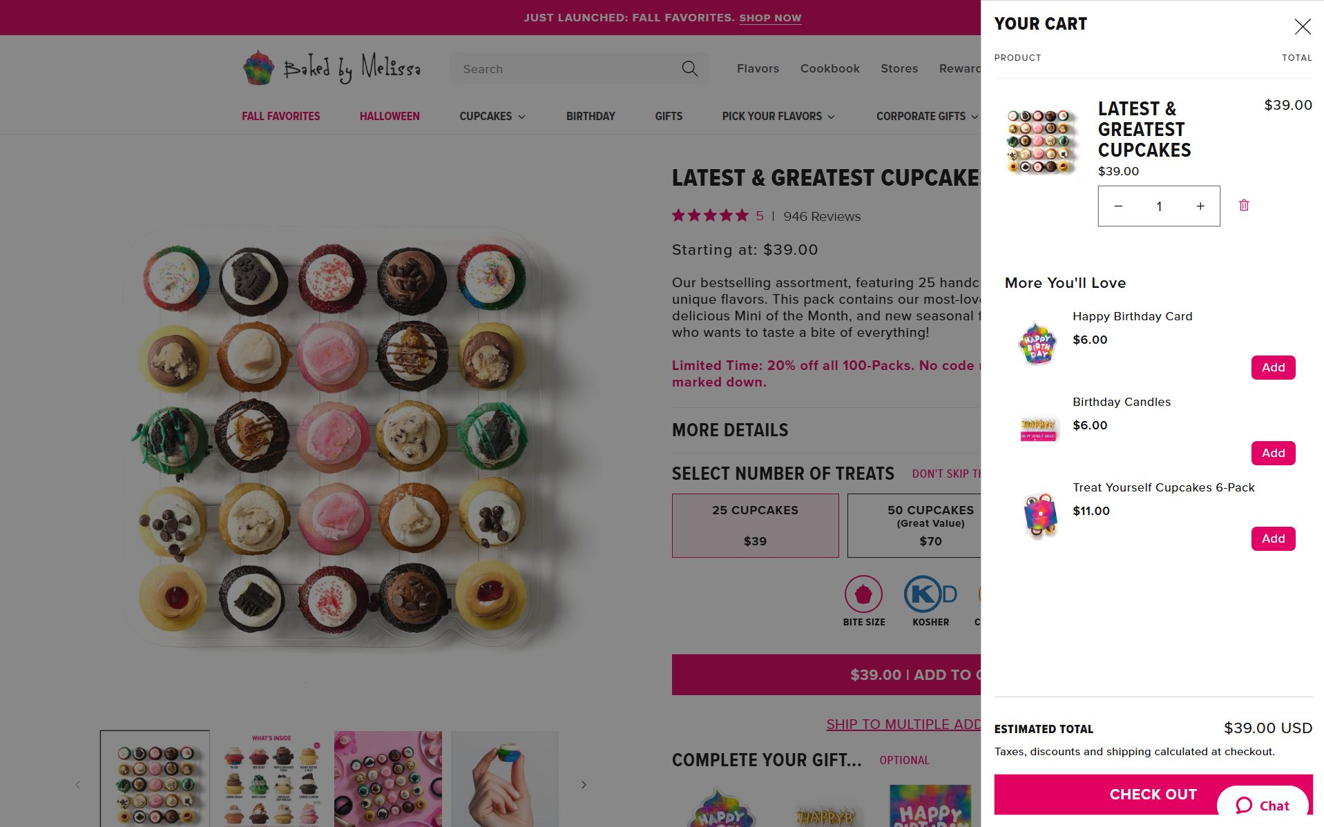 Cart drawer with More You'll Love gift add-ons