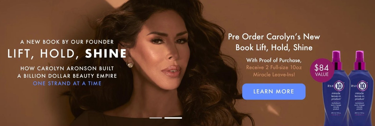 It's a 10 Haircare home page banner