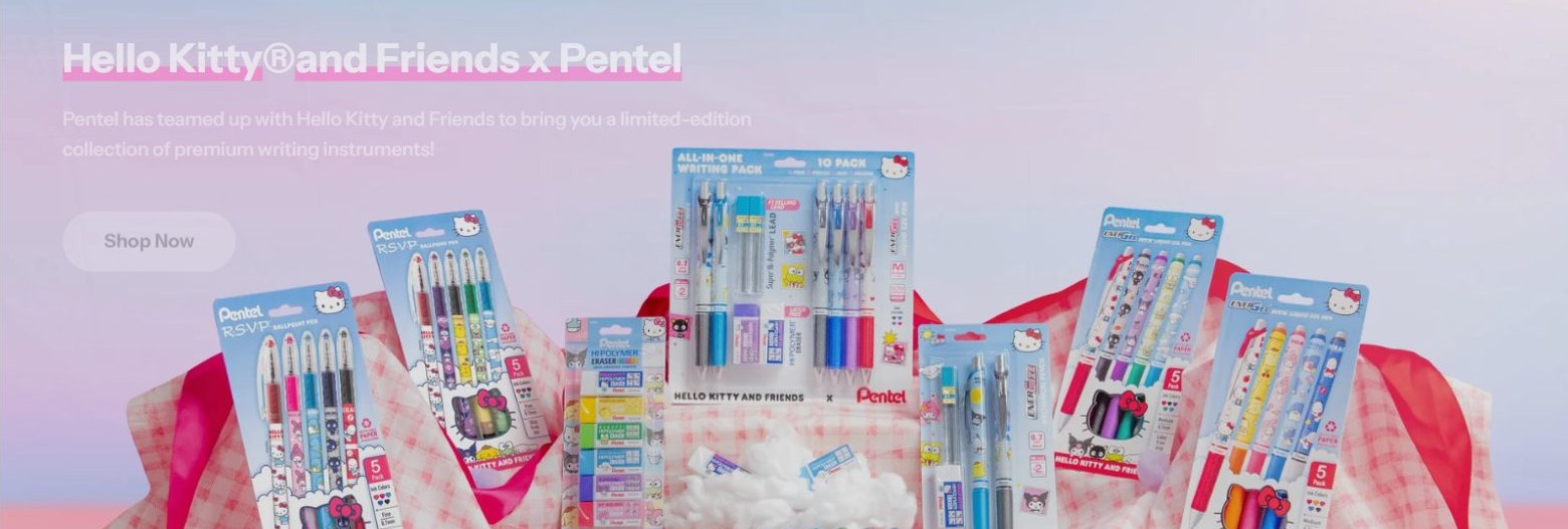 Pentel of America home page banner