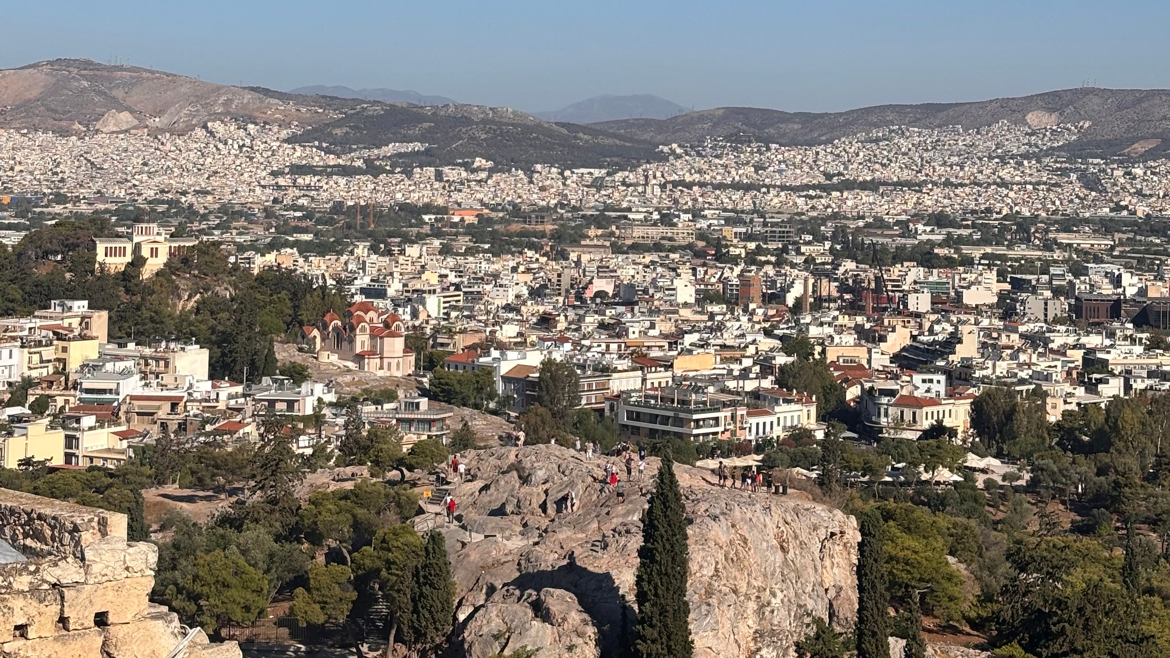 The view across Athens from the Areopagus, Mars Hill.