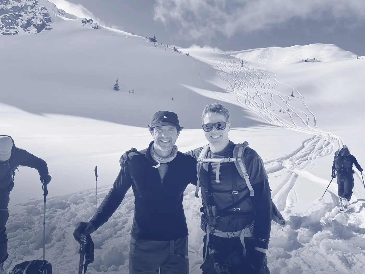 Guusto's co-founders on a backcountry ski trip